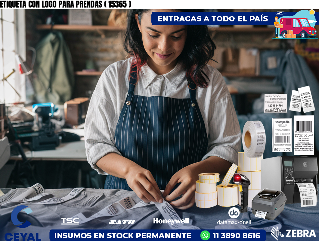 ETIQUETA CON LOGO PARA PRENDAS ( 15365 )