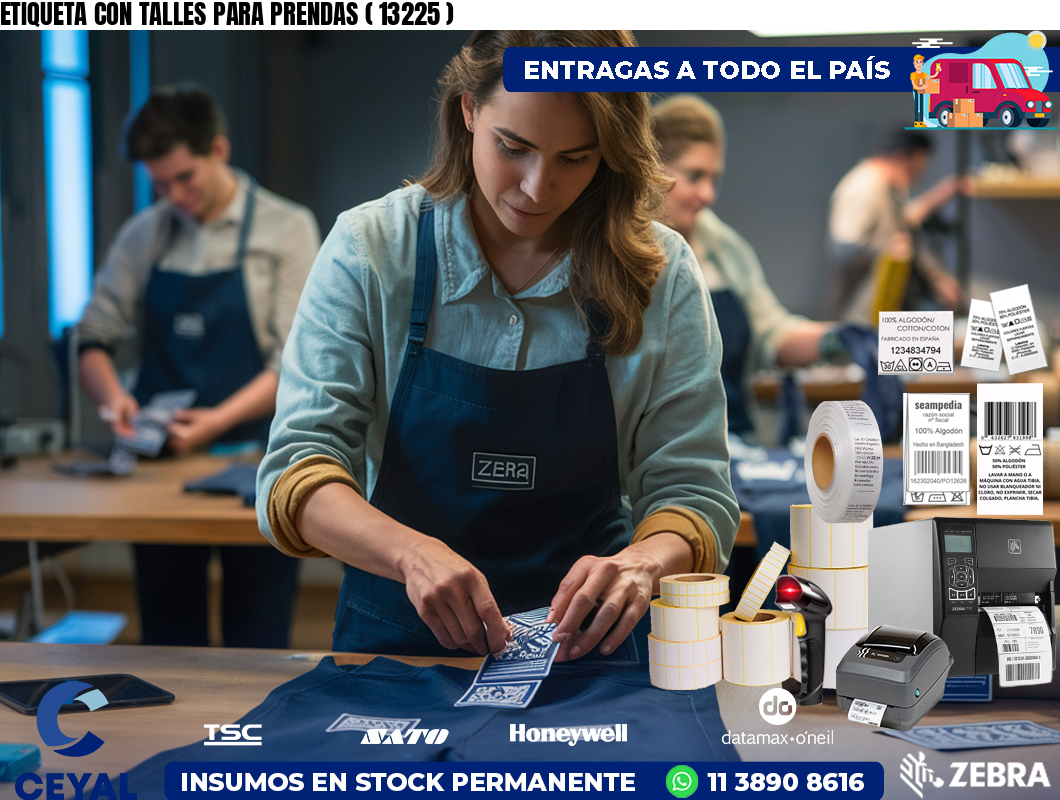 ETIQUETA CON TALLES PARA PRENDAS ( 13225 )