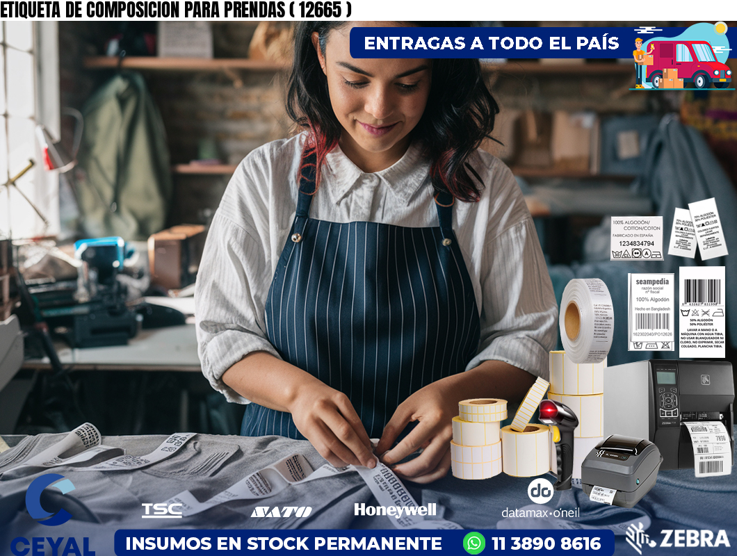 ETIQUETA DE COMPOSICION PARA PRENDAS ( 12665 )