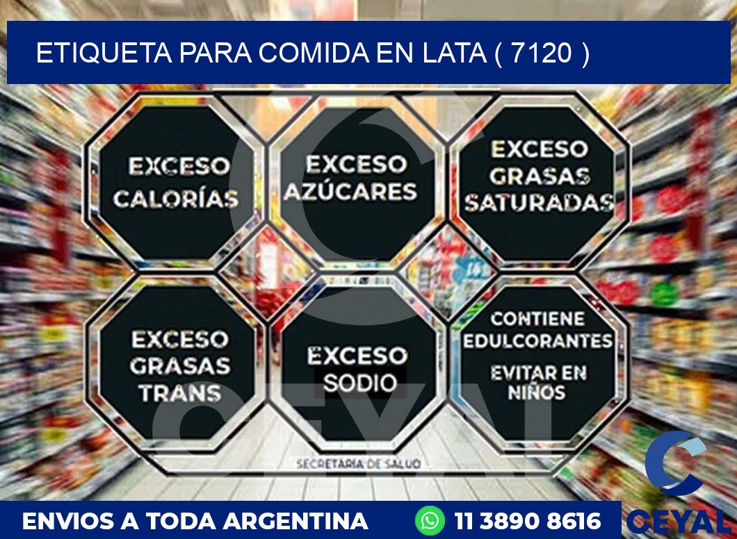ETIQUETA PARA COMIDA EN LATA ( 7120 )