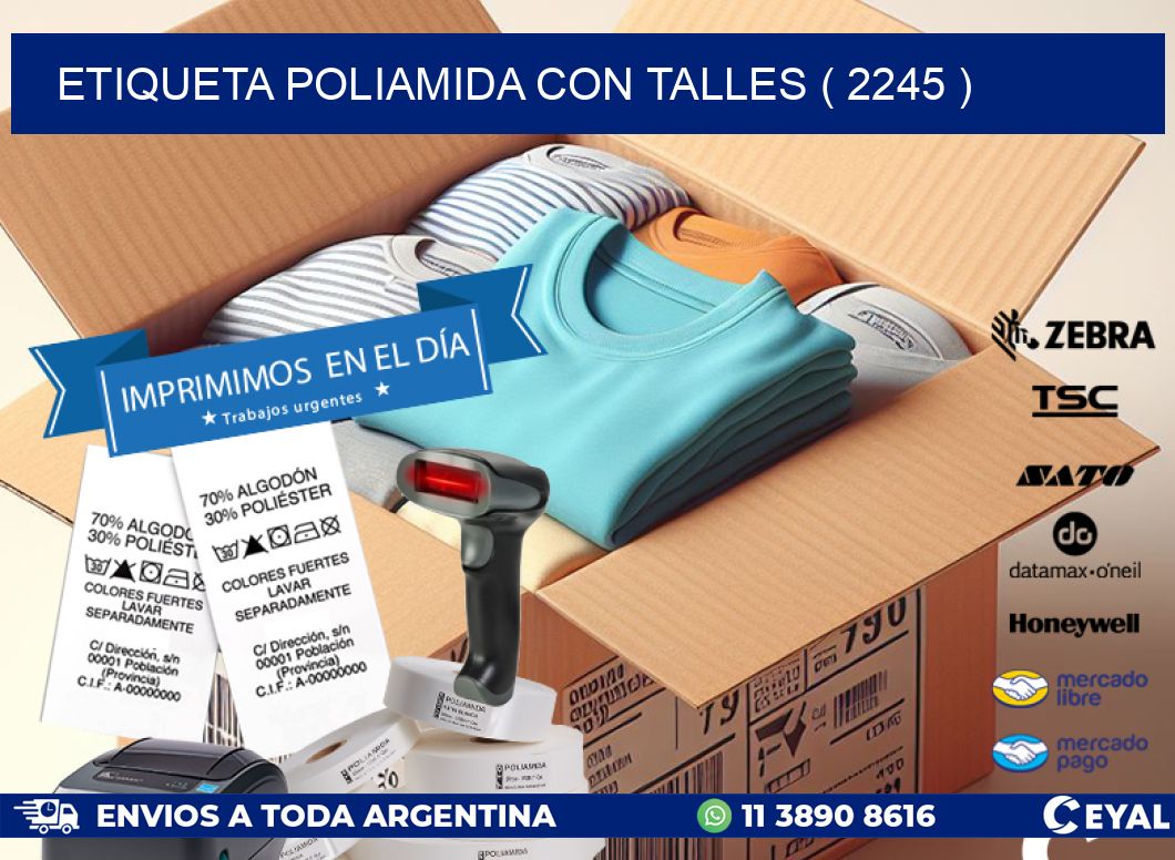 ETIQUETA POLIAMIDA CON TALLES ( 2245 )