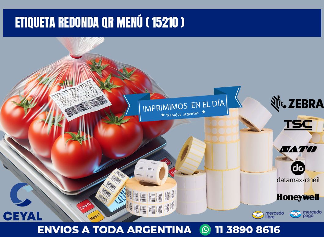 ETIQUETA REDONDA QR MENÚ ( 15210 )