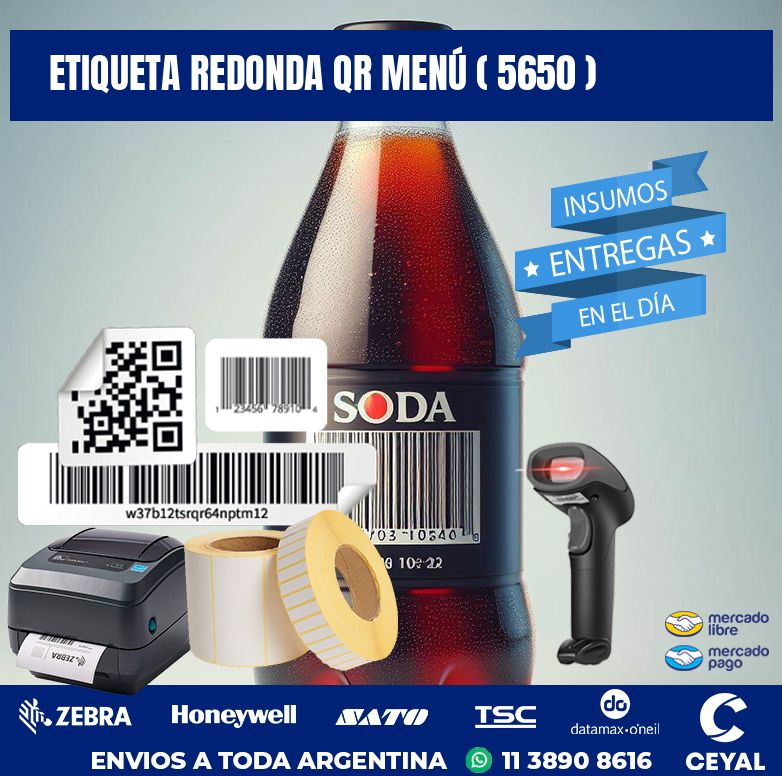 ETIQUETA REDONDA QR MENÚ ( 5650 )