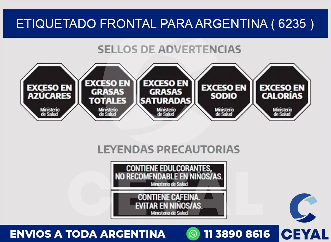 ETIQUETADO FRONTAL PARA ARGENTINA ( 6235 )