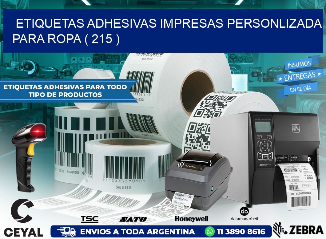 ETIQUETAS ADHESIVAS IMPRESAS PERSONLIZADA PARA ROPA ( 215 )