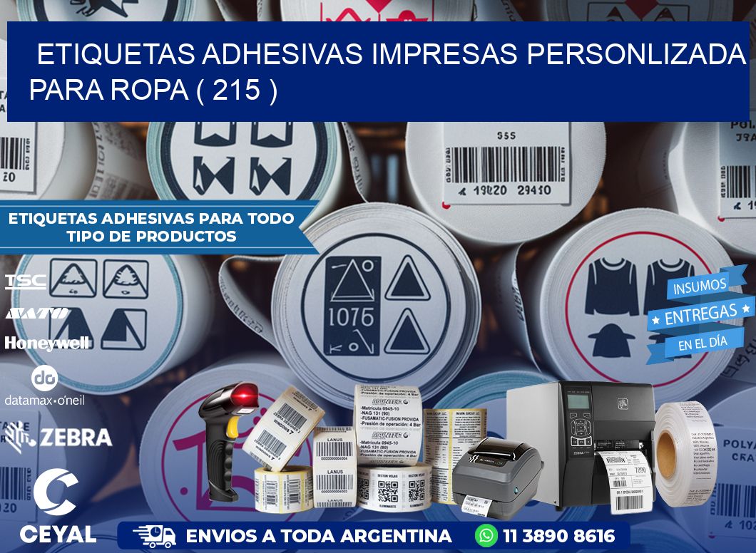 ETIQUETAS ADHESIVAS IMPRESAS PERSONLIZADA PARA ROPA ( 215 )