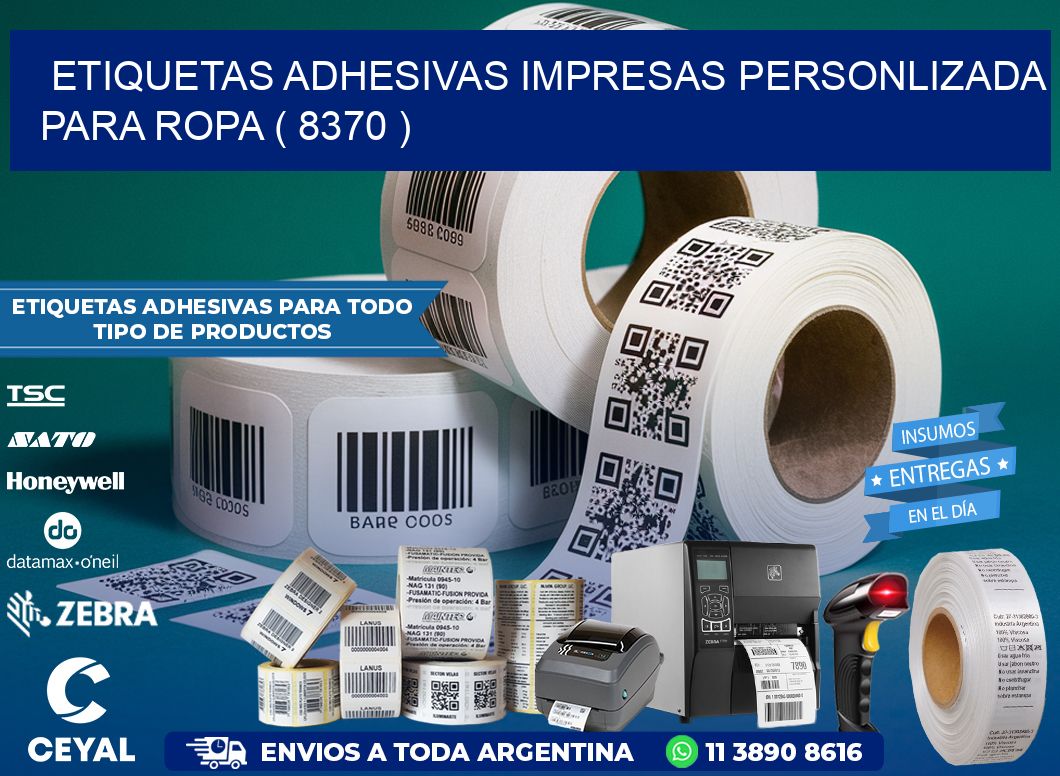 ETIQUETAS ADHESIVAS IMPRESAS PERSONLIZADA PARA ROPA ( 8370 )