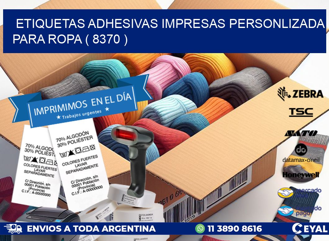 ETIQUETAS ADHESIVAS IMPRESAS PERSONLIZADA PARA ROPA ( 8370 )