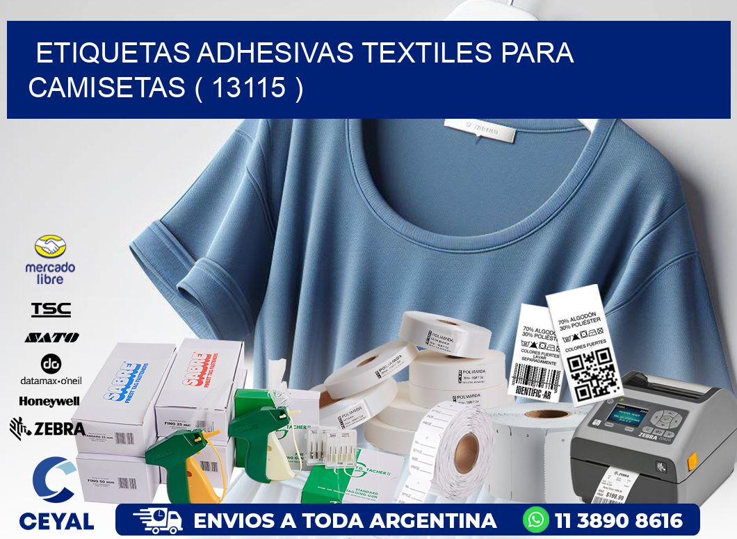 ETIQUETAS ADHESIVAS TEXTILES PARA CAMISETAS ( 13115 )