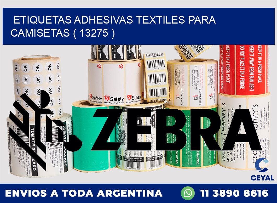 ETIQUETAS ADHESIVAS TEXTILES PARA CAMISETAS ( 13275 )