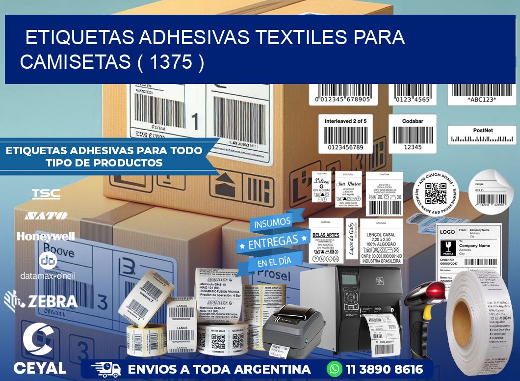 ETIQUETAS ADHESIVAS TEXTILES PARA CAMISETAS ( 1375 )