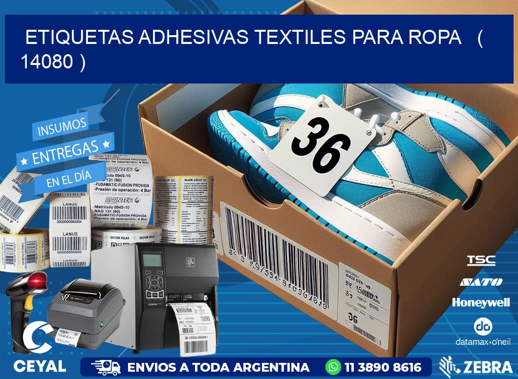 ETIQUETAS ADHESIVAS TEXTILES PARA ROPA   ( 14080 )