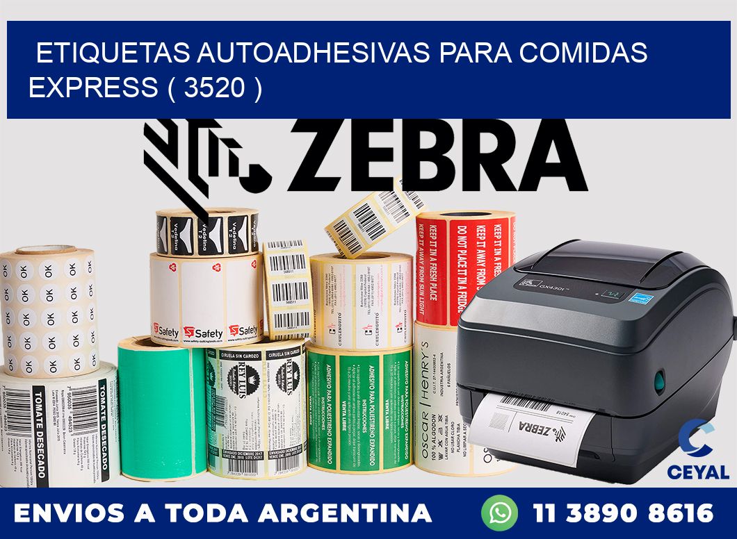 ETIQUETAS AUTOADHESIVAS PARA COMIDAS EXPRESS ( 3520 )