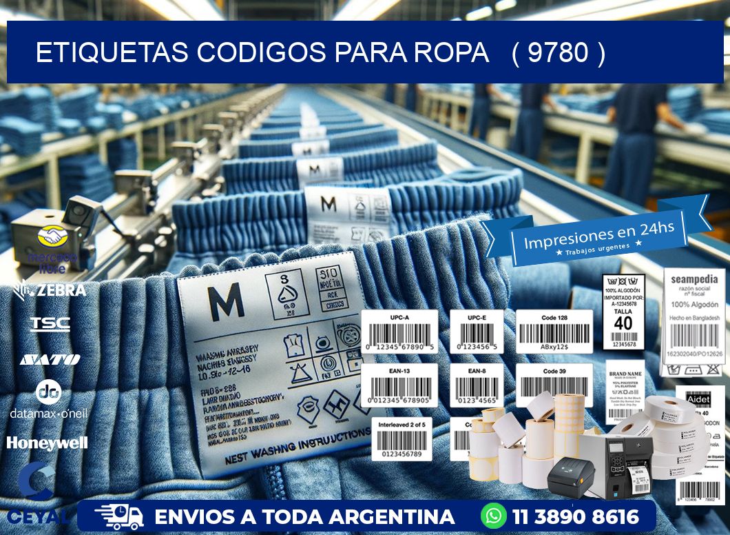 ETIQUETAS CODIGOS PARA ROPA   ( 9780 )