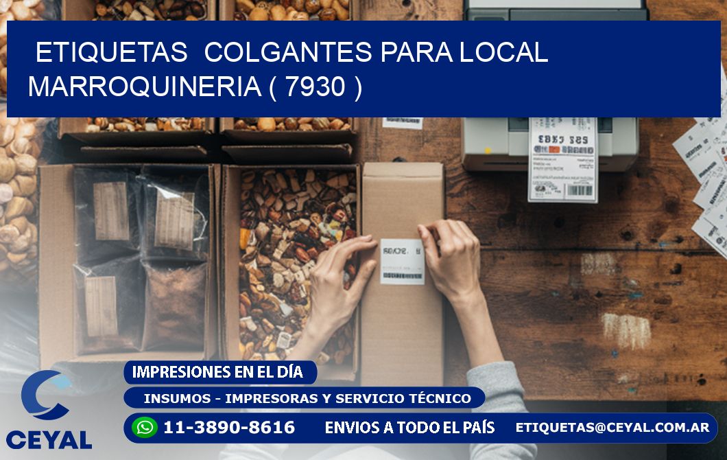 ETIQUETAS  COLGANTES PARA LOCAL MARROQUINERIA ( 7930 )