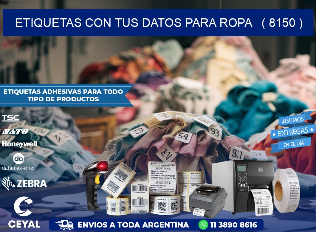 ETIQUETAS CON TUS DATOS PARA ROPA   ( 8150 )