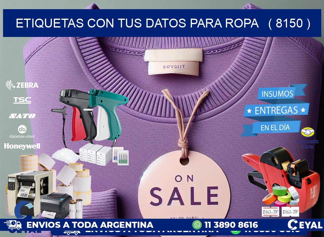 ETIQUETAS CON TUS DATOS PARA ROPA ( 8150 )
