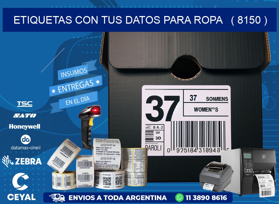 ETIQUETAS CON TUS DATOS PARA ROPA ( 8150 )