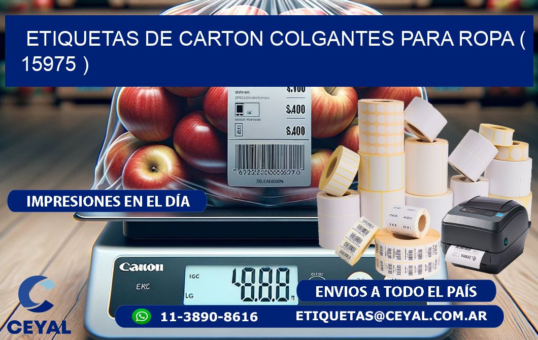 ETIQUETAS DE CARTON COLGANTES PARA ROPA ( 15975 )