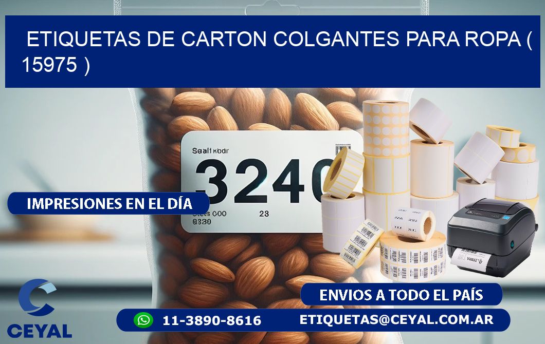 ETIQUETAS DE CARTON COLGANTES PARA ROPA ( 15975 )
