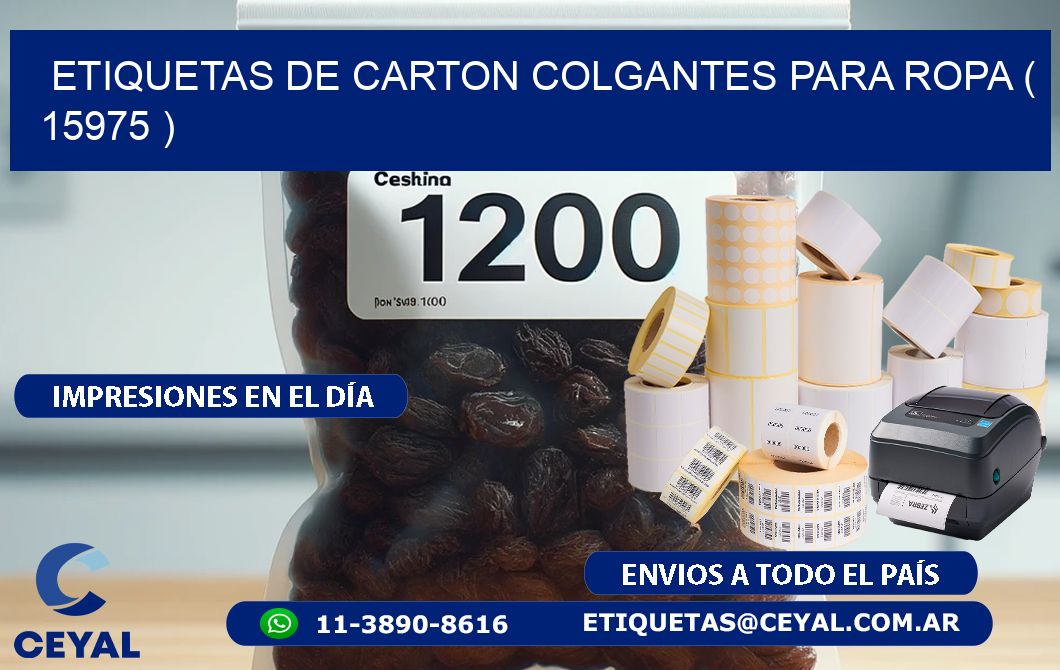 ETIQUETAS DE CARTON COLGANTES PARA ROPA ( 15975 )
