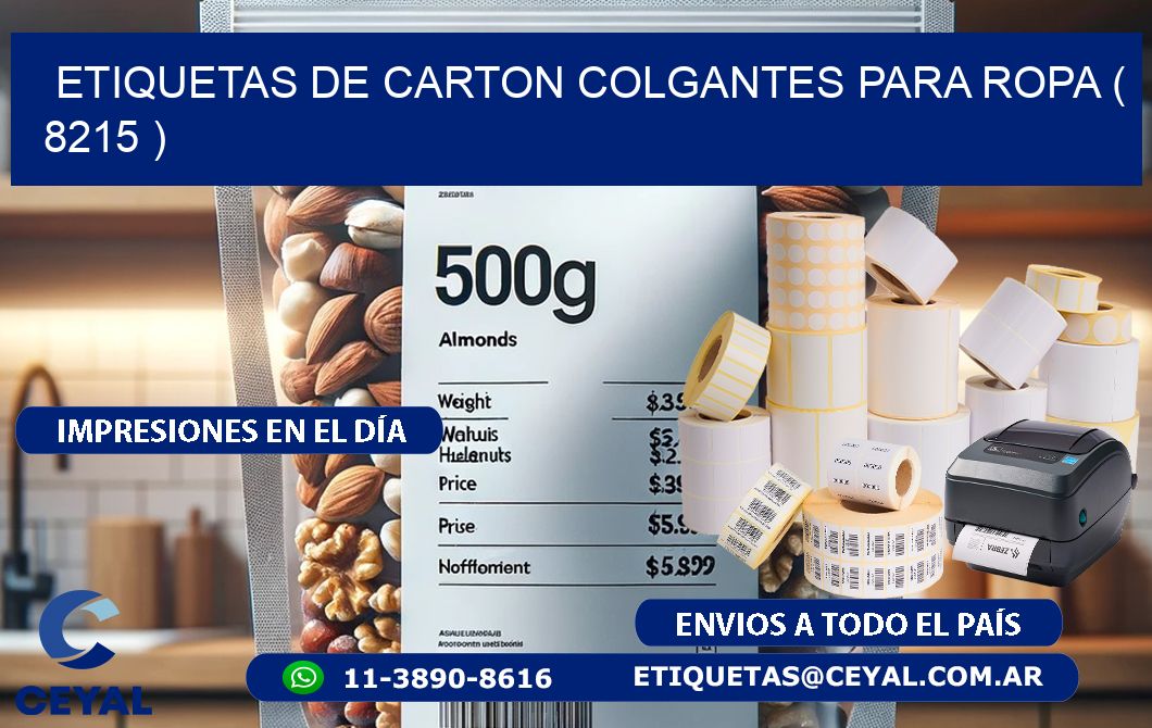 ETIQUETAS DE CARTON COLGANTES PARA ROPA ( 8215 )