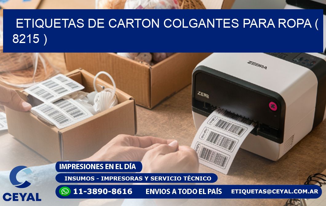 ETIQUETAS DE CARTON COLGANTES PARA ROPA ( 8215 )