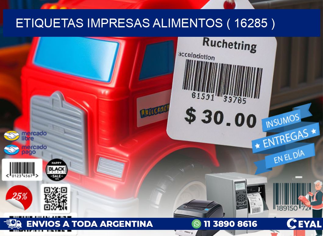 ETIQUETAS IMPRESAS ALIMENTOS ( 16285 )