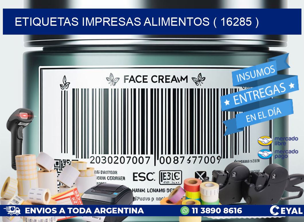 ETIQUETAS IMPRESAS ALIMENTOS ( 16285 )