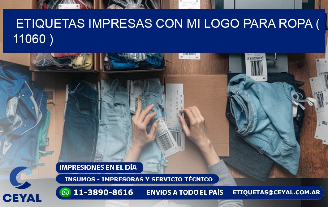 ETIQUETAS IMPRESAS CON MI LOGO PARA ROPA ( 11060 )