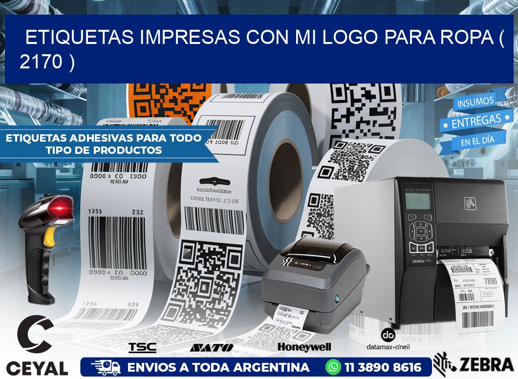 ETIQUETAS IMPRESAS CON MI LOGO PARA ROPA ( 2170 )
