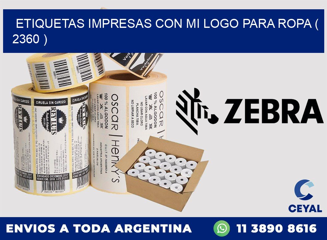 ETIQUETAS IMPRESAS CON MI LOGO PARA ROPA ( 2360 )