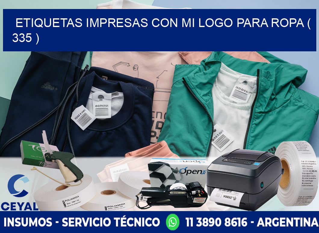 ETIQUETAS IMPRESAS CON MI LOGO PARA ROPA ( 335 )