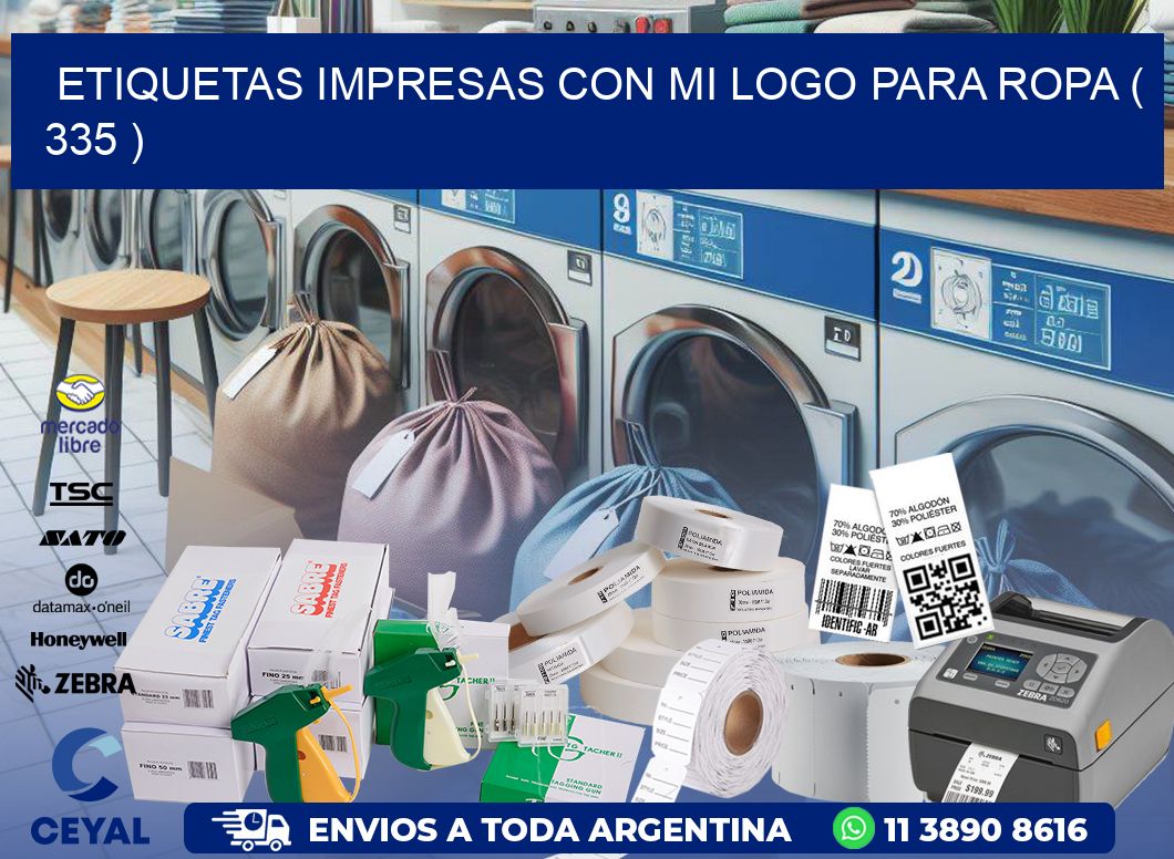 ETIQUETAS IMPRESAS CON MI LOGO PARA ROPA ( 335 )