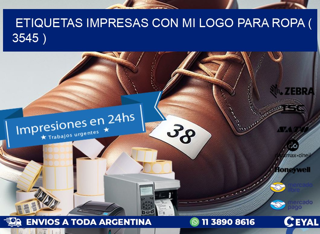 ETIQUETAS IMPRESAS CON MI LOGO PARA ROPA ( 3545 )