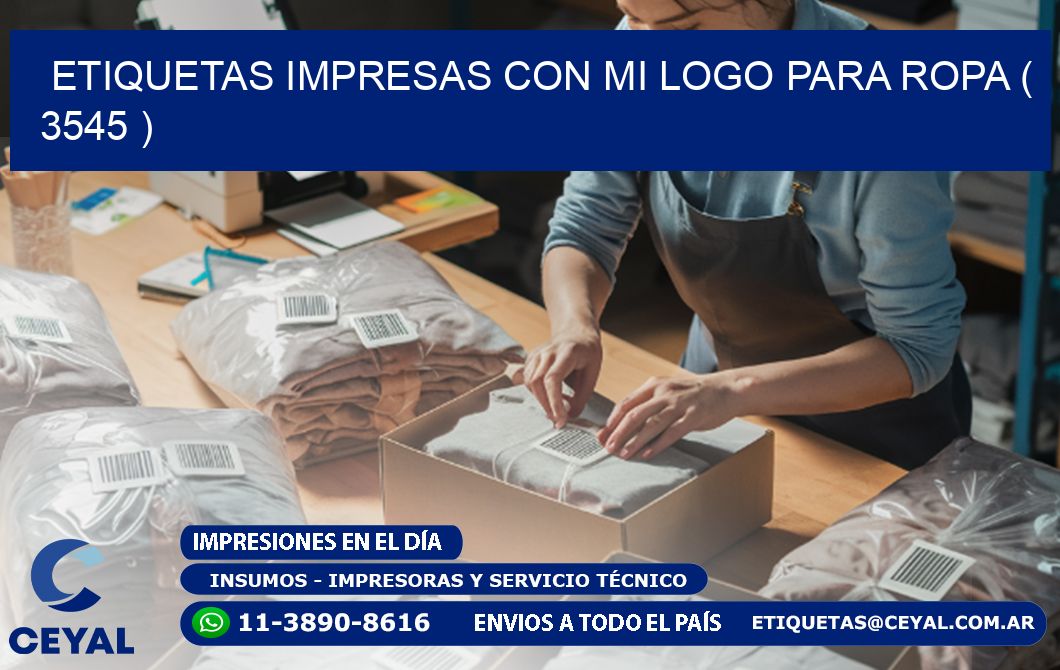 ETIQUETAS IMPRESAS CON MI LOGO PARA ROPA ( 3545 )