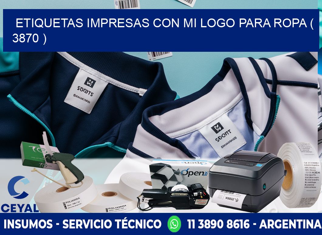ETIQUETAS IMPRESAS CON MI LOGO PARA ROPA ( 3870 )