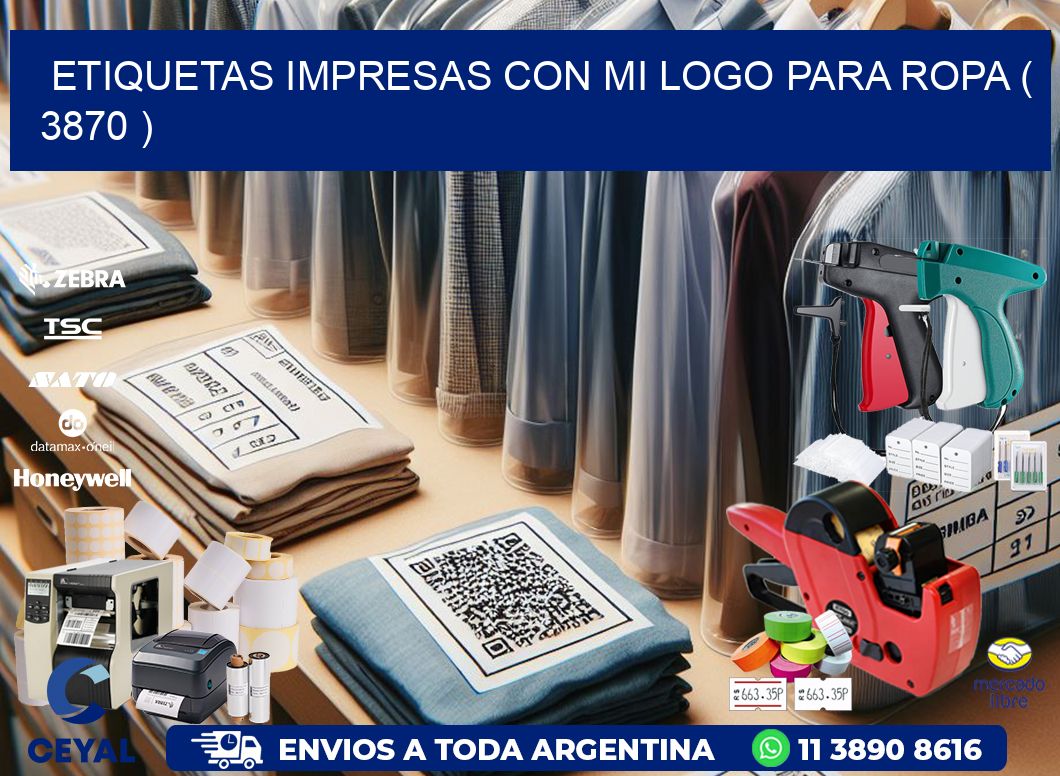 ETIQUETAS IMPRESAS CON MI LOGO PARA ROPA ( 3870 )