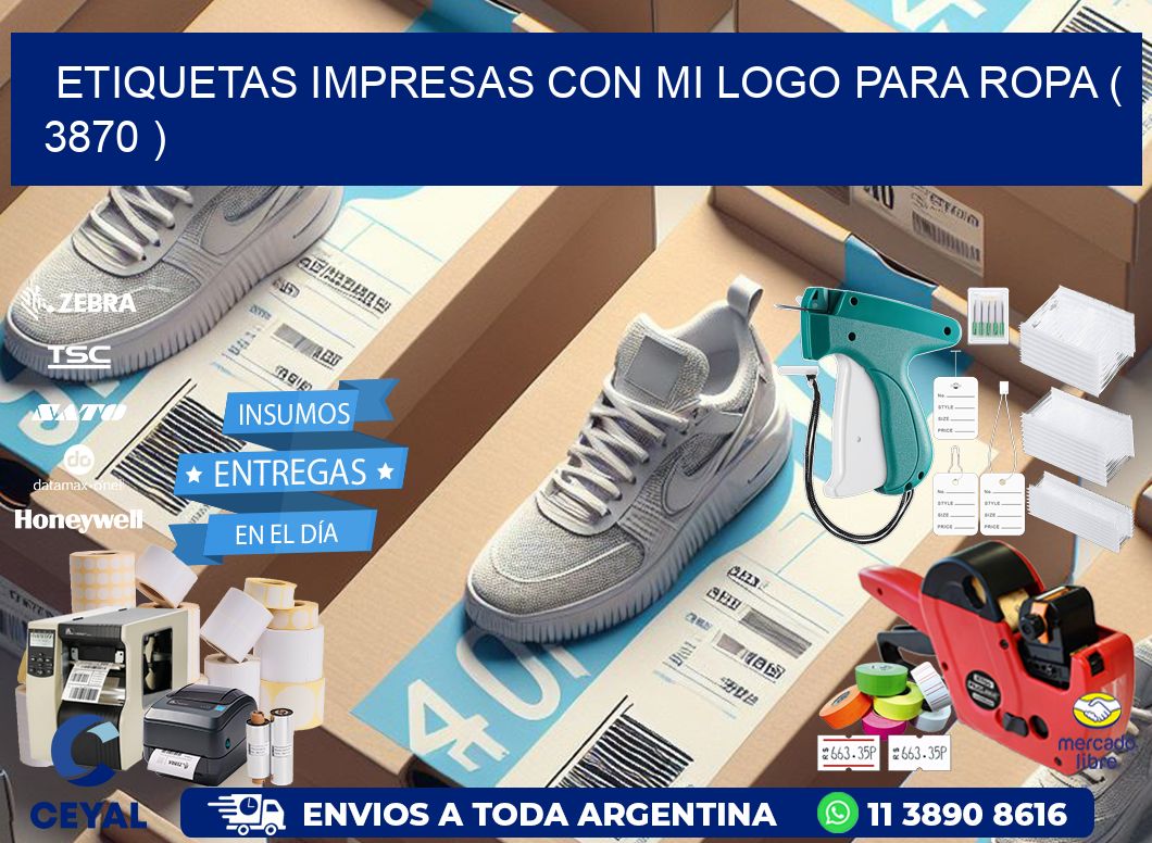 ETIQUETAS IMPRESAS CON MI LOGO PARA ROPA ( 3870 )