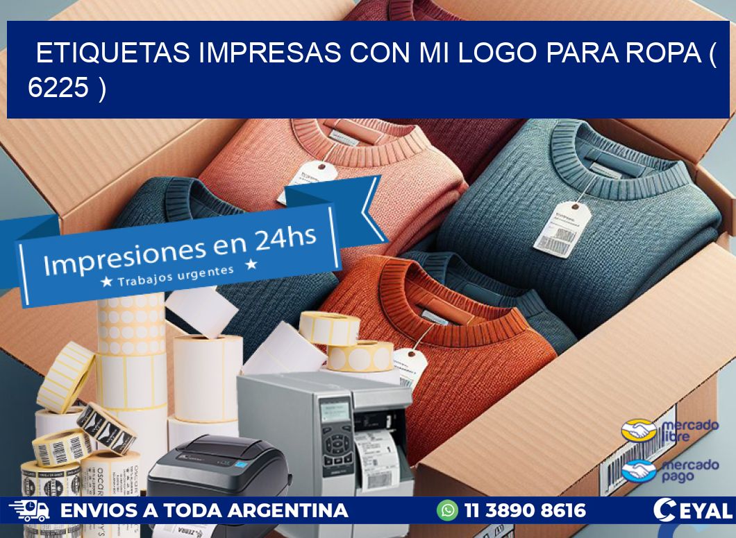 ETIQUETAS IMPRESAS CON MI LOGO PARA ROPA ( 6225 )