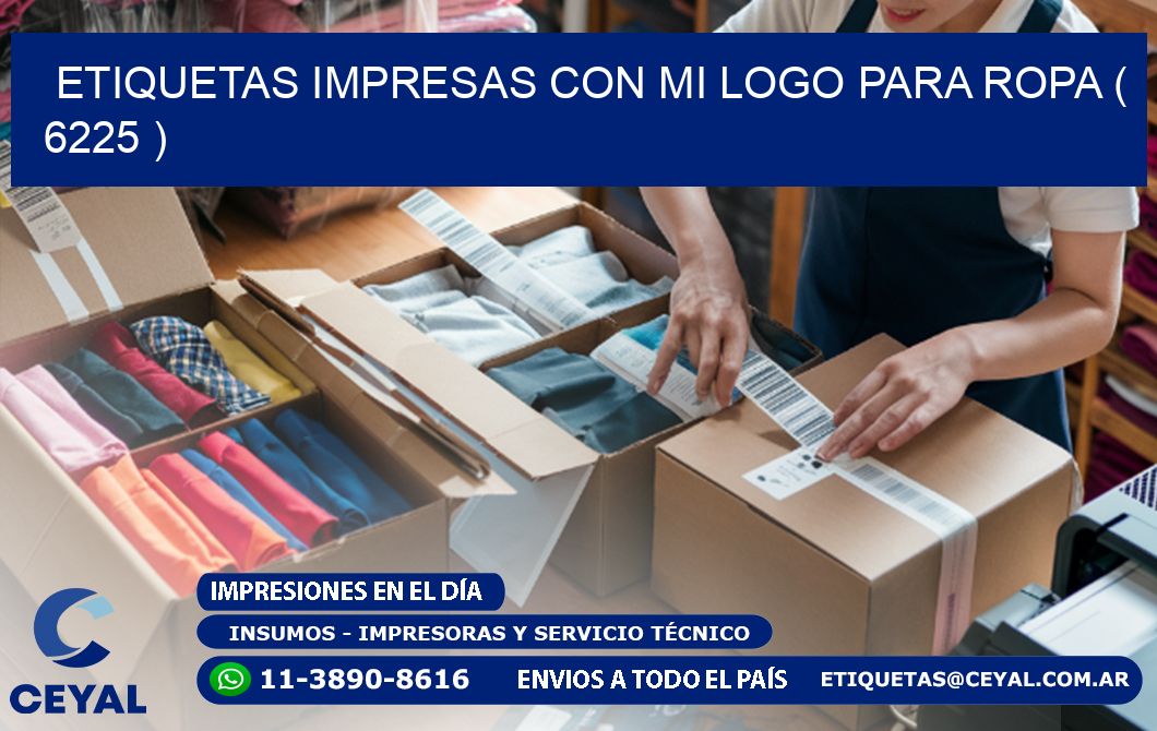 ETIQUETAS IMPRESAS CON MI LOGO PARA ROPA ( 6225 )