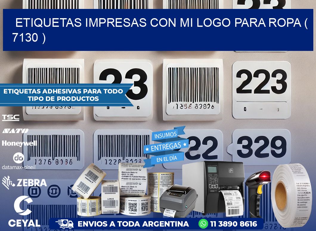 ETIQUETAS IMPRESAS CON MI LOGO PARA ROPA ( 7130 )