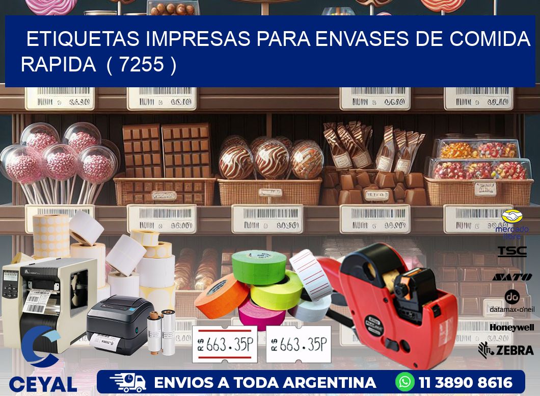 ETIQUETAS IMPRESAS PARA ENVASES DE COMIDA RAPIDA ( 7255 )