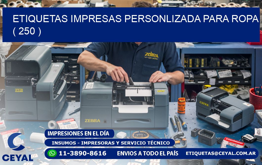 ETIQUETAS IMPRESAS PERSONLIZADA PARA ROPA ( 250 )