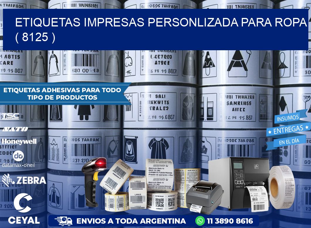 ETIQUETAS IMPRESAS PERSONLIZADA PARA ROPA   ( 8125 )