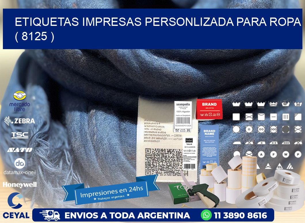 ETIQUETAS IMPRESAS PERSONLIZADA PARA ROPA ( 8125 )