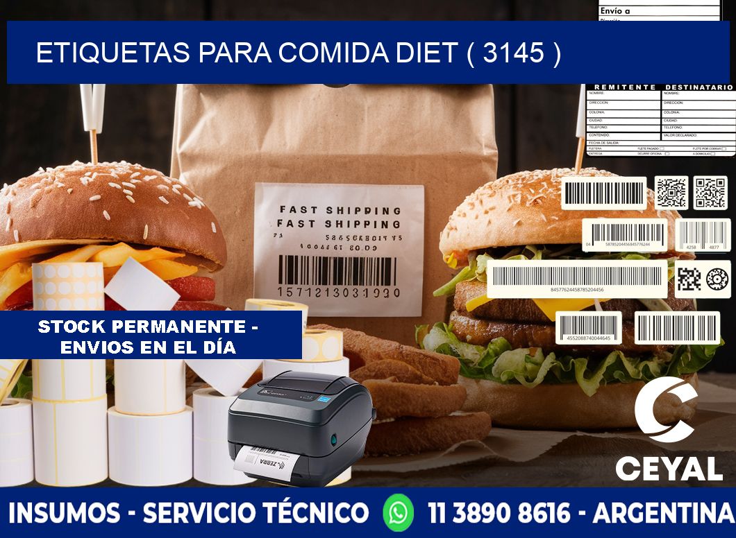 ETIQUETAS PARA COMIDA DIET ( 3145 )