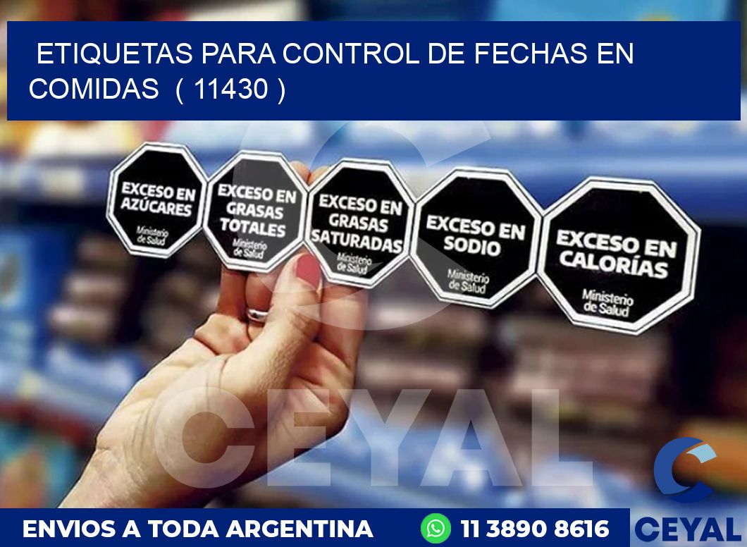 ETIQUETAS PARA CONTROL DE FECHAS EN COMIDAS  ( 11430 )