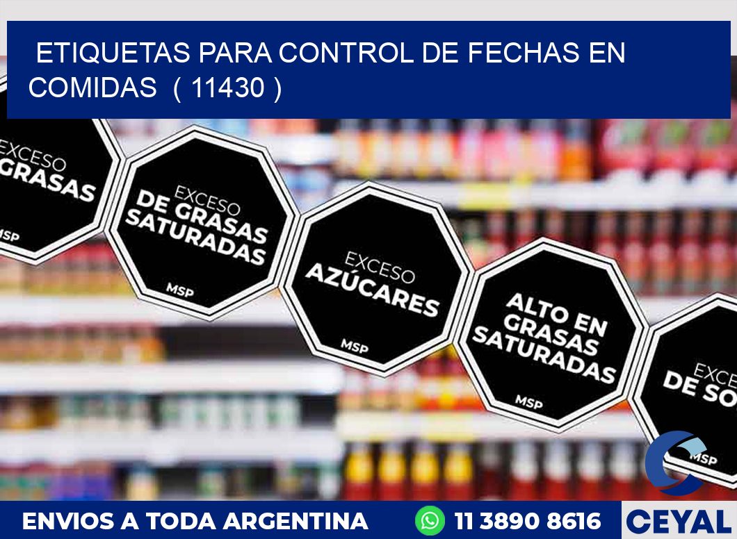 ETIQUETAS PARA CONTROL DE FECHAS EN COMIDAS  ( 11430 )