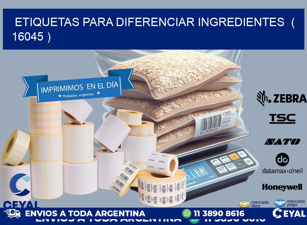 ETIQUETAS PARA DIFERENCIAR INGREDIENTES ( 16045 )